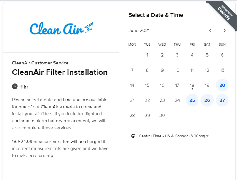 Joincleanair Calendly