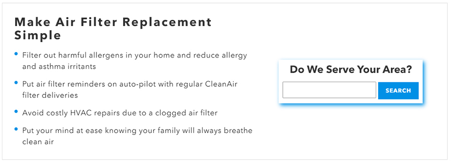 Joincleanair Zipcode Check